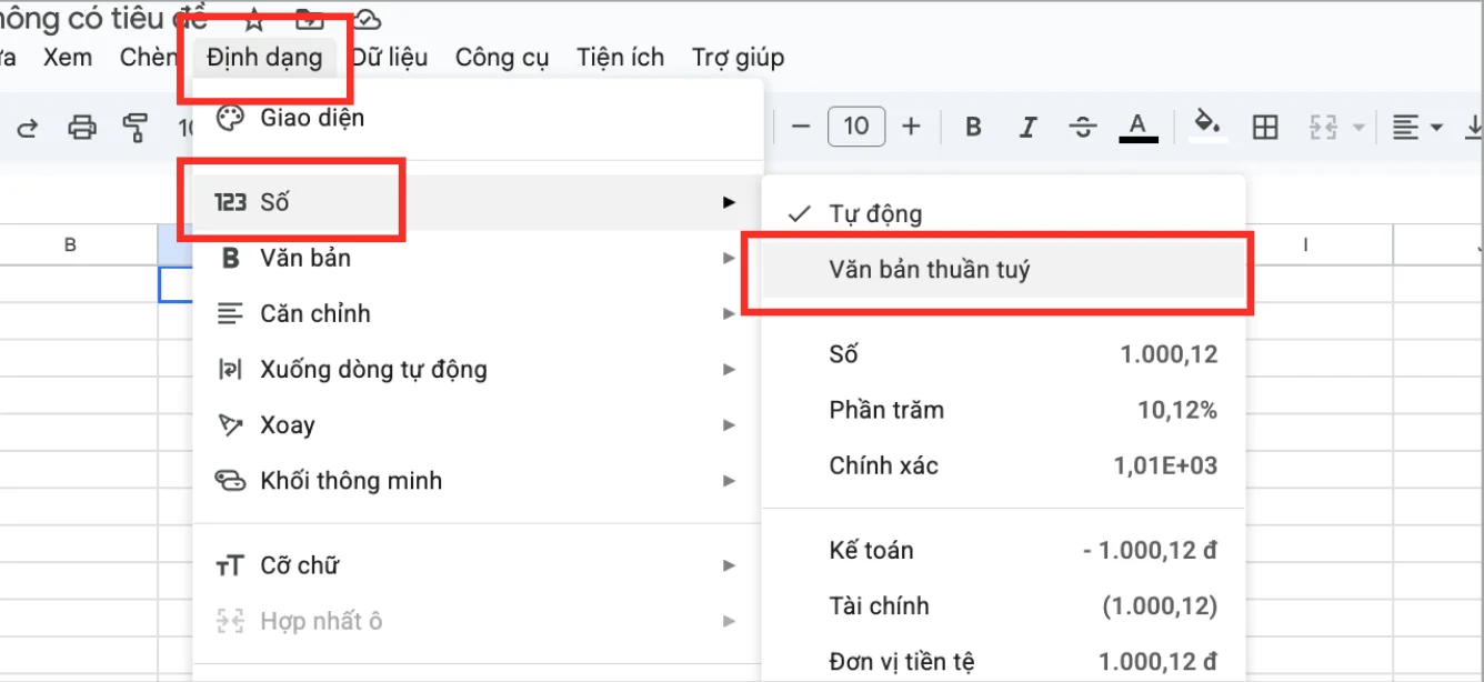 Cách thêm số 0 ở đầu trong Google Sheets