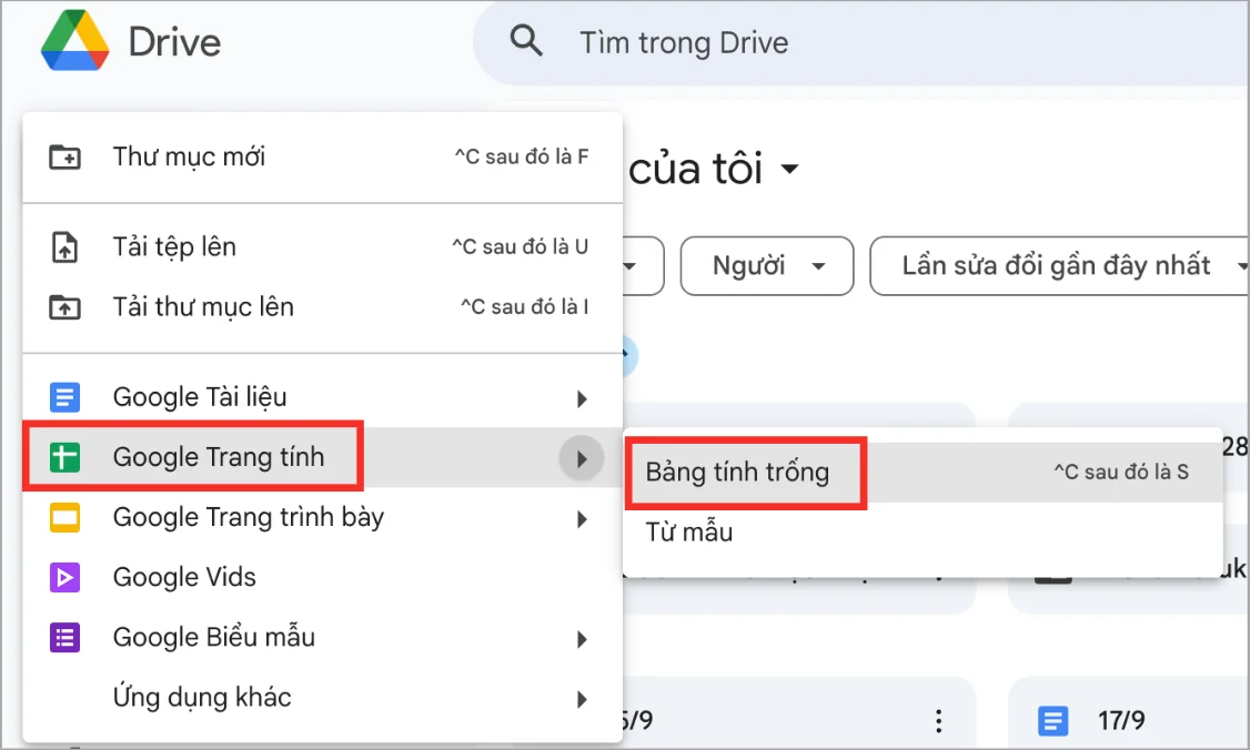 Hướng dẫn các cách tạo bảng tính Google Sheets
