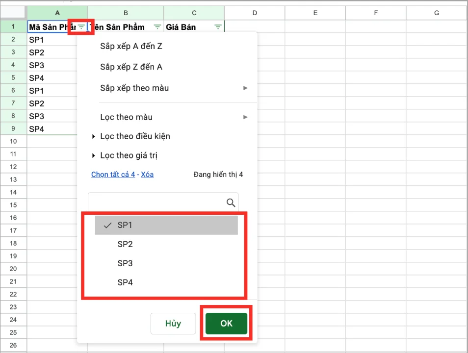Cách dùng hàm SUBTOTAL trong Google Sheets