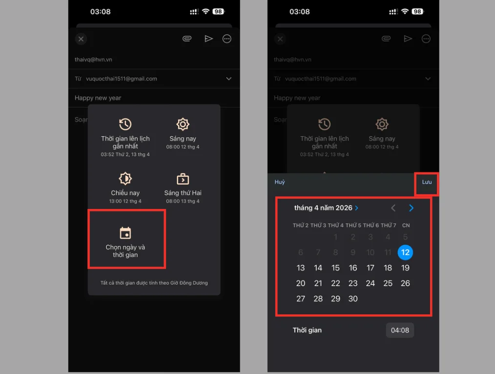 Cách hẹn giờ gửi mail trong Gmail trên điện thoại
