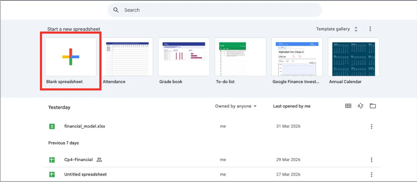 Hướng dẫn các cách tạo bảng tính Google Sheets