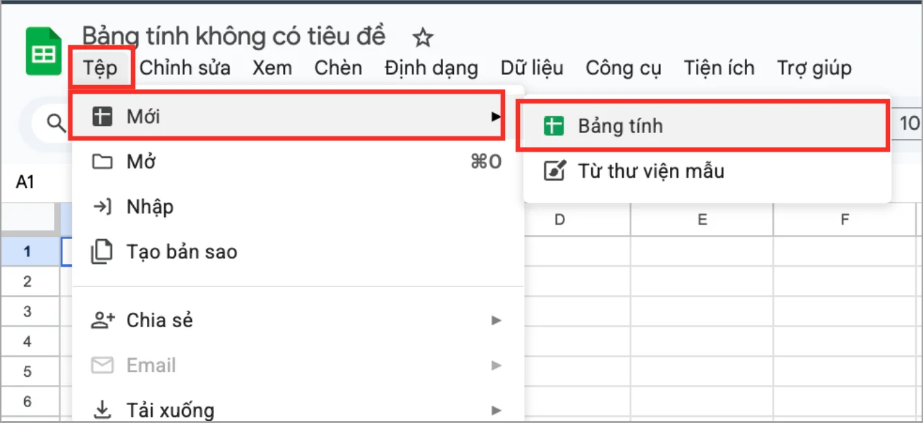 Hướng dẫn các cách tạo bảng tính Google Sheets