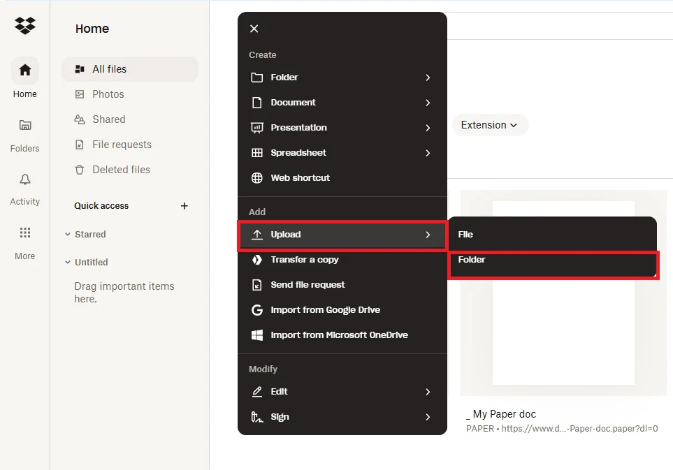 Cách gửi folder qua Gmail Dropbox