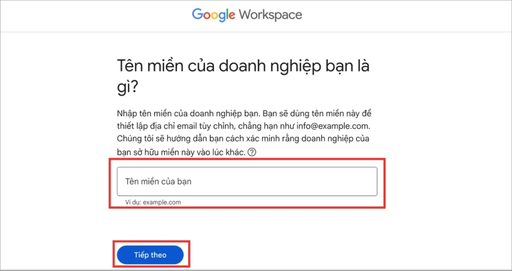 Đăng ký tài khoản Google Workspace trực tiếp với hãng