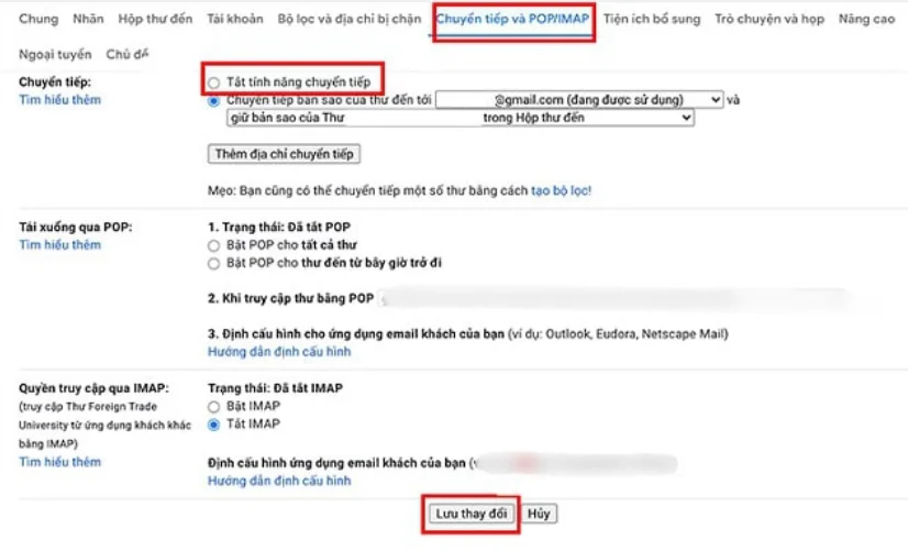 Hướng dẫn cách chuyển dữ liệu từ Gmail cũ sang Gmail mới bằng Chuyển tiếp và POP/IMA