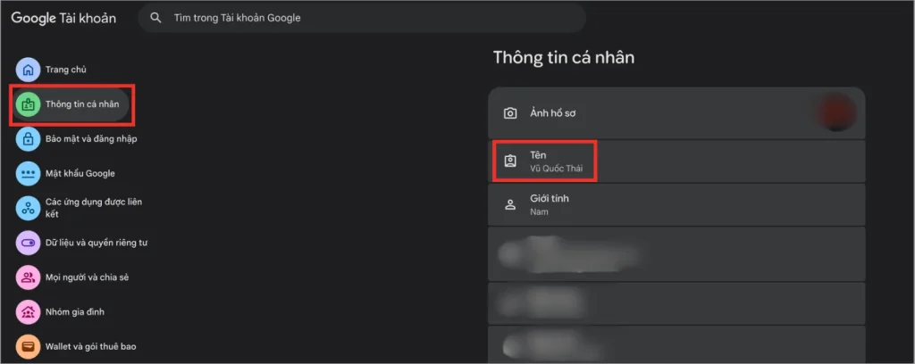 Cách đổi tên Gmail của mình trên máy tính