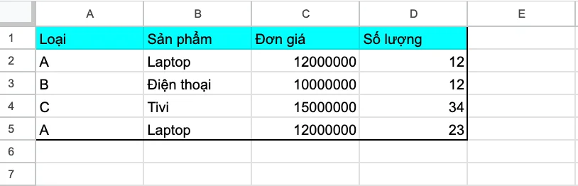 Cách dùng hàm OFFSET trong Google Sheets