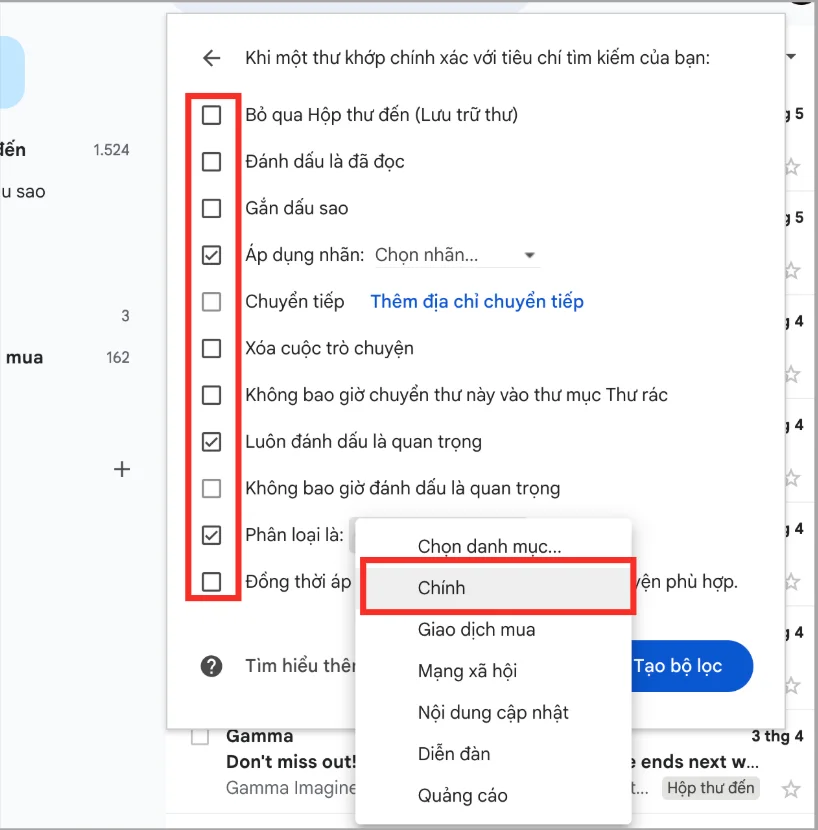 Cách tạo bộ lọc trong Gmail để tự động phân loại