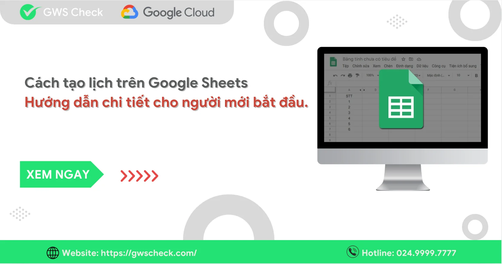 Cách tạo lịch trên Google Sheets - Hướng dẫn cho người mới