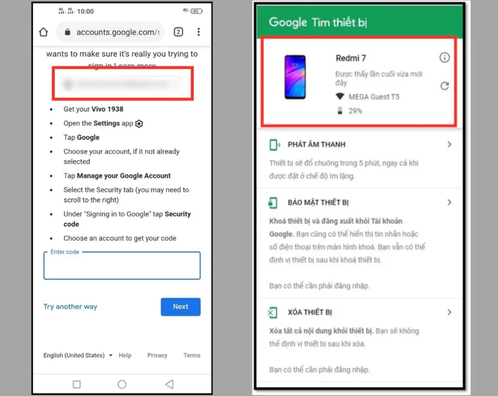 Cách tìm vị trí điện thoại qua Gmail trên điện thoại Android