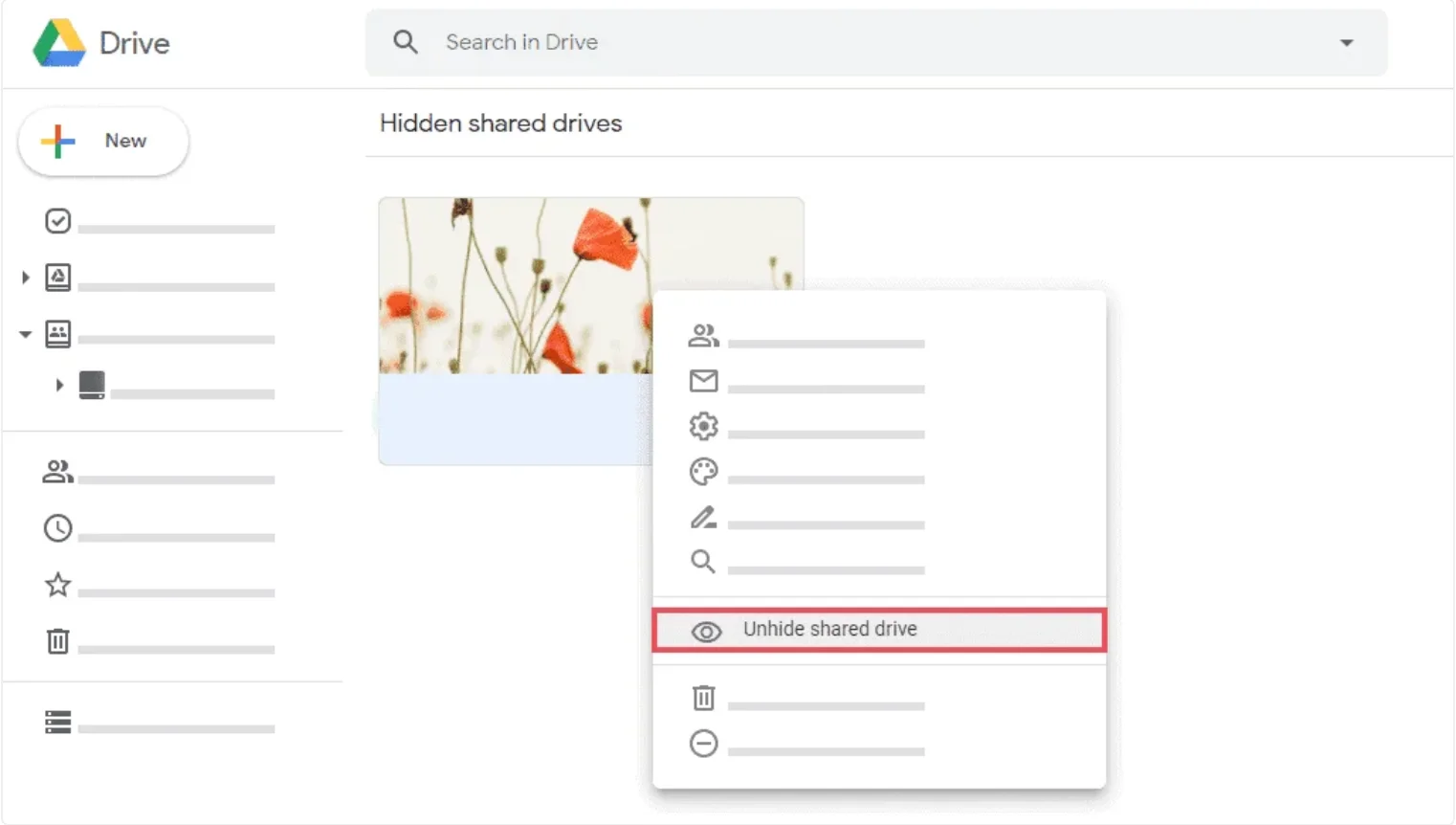 Cách xử lý khi bộ nhớ dùng chung Google Drive bị ẩn