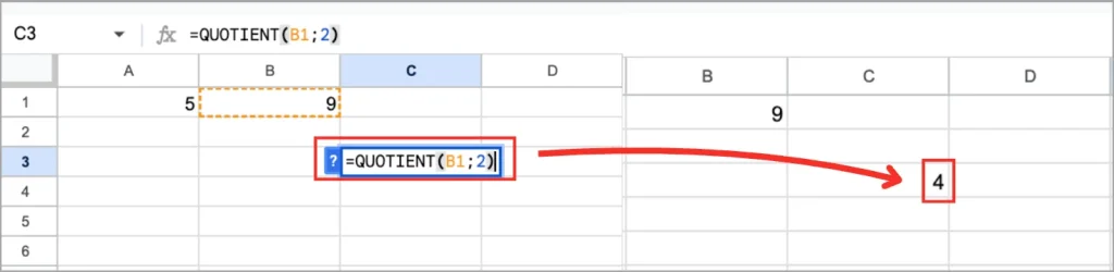 Cú pháp và cách sử dụng hàm chia trong Google Sheets