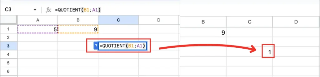 Cú pháp và cách sử dụng hàm chia trong Google Sheets