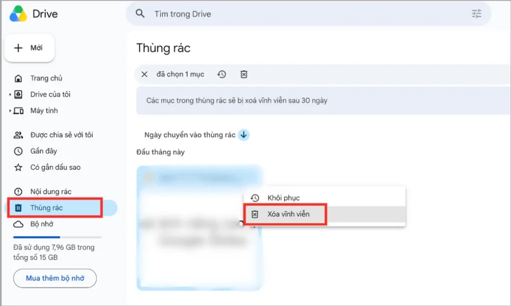 Dọn dẹp Google Drive để giải phóng dung lượng Gmail