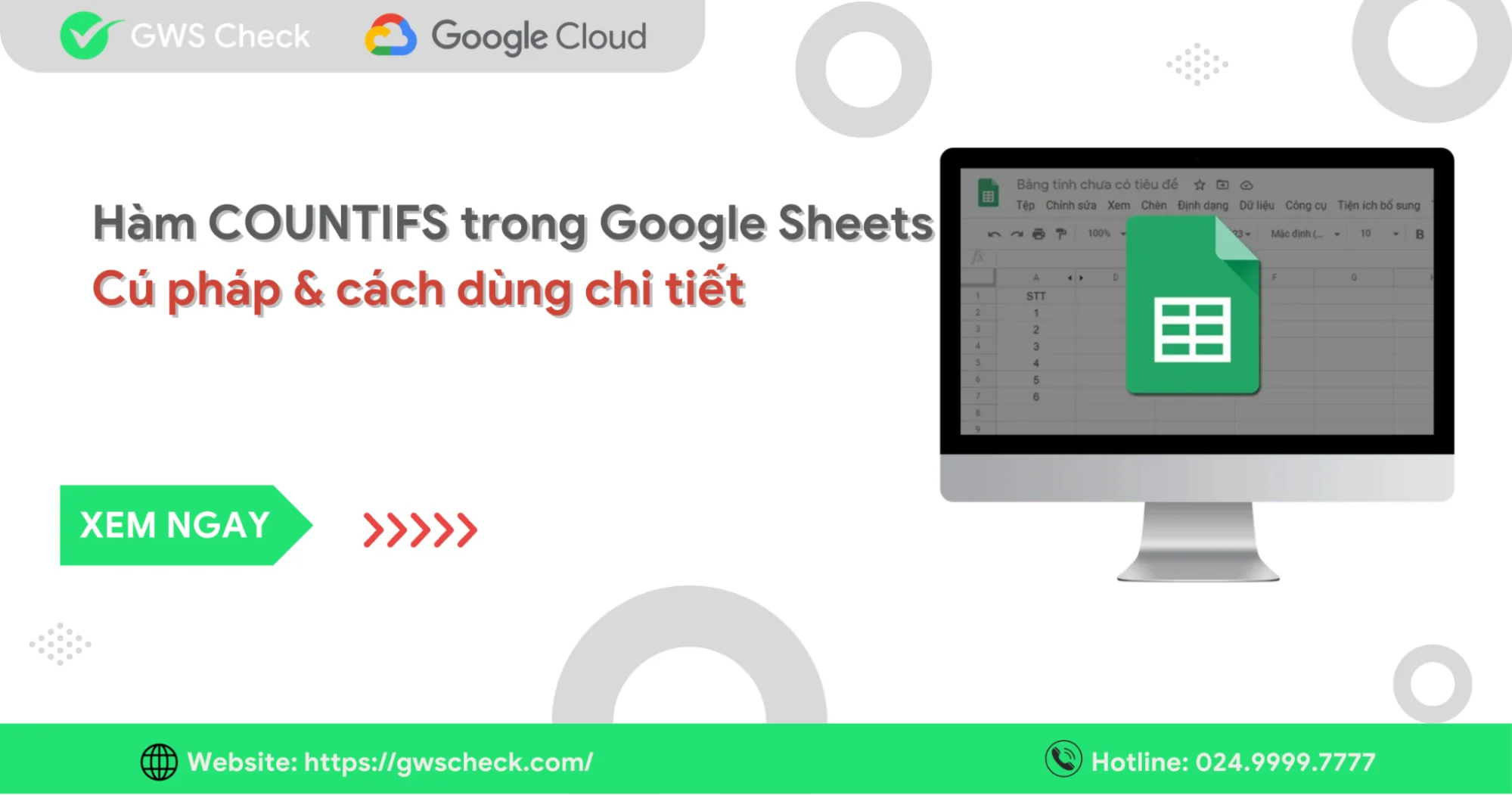 Hàm COUNTIFS trong Google Sheets