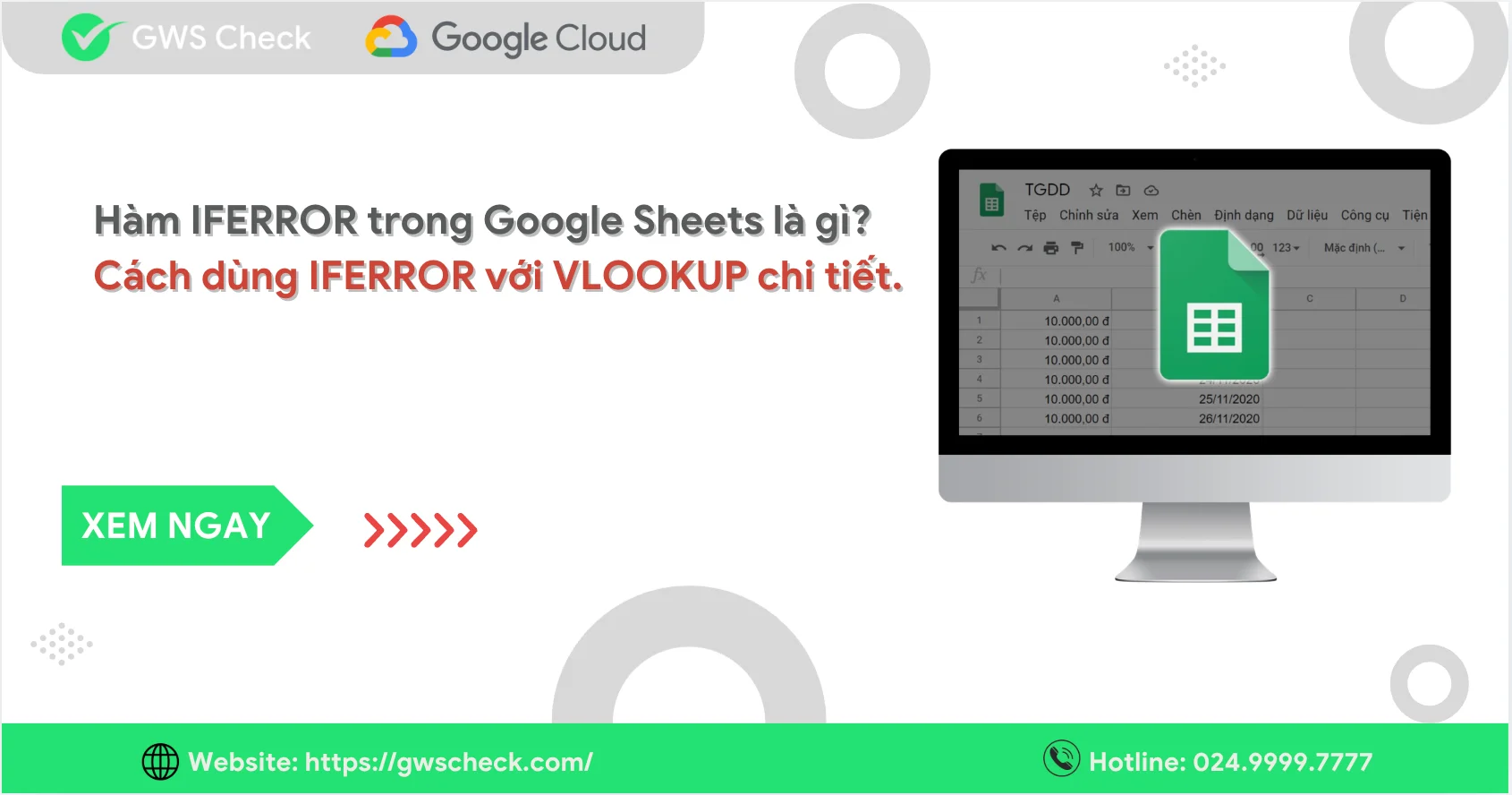 Hàm IFERROR trong Google Sheets là gì? Cách dùng với VLOOKUP