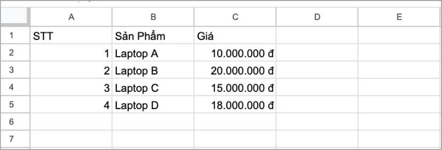 Hàm INDEX và cách sử dụng