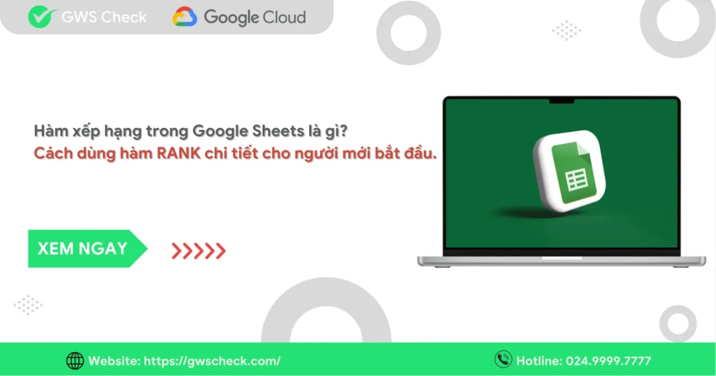 Hàm xếp hạng trong Google Sheets là gì?