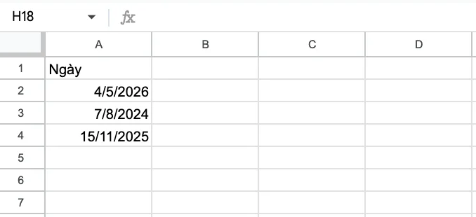 Hướng dẫn sử dụng hàm thứ trong Google Sheets 